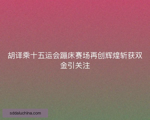 胡译乘十五运会蹦床赛场再创辉煌斩获双金引关注