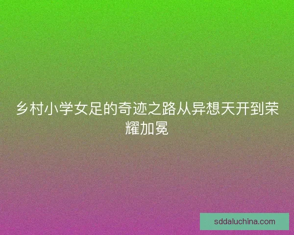 乡村小学女足的奇迹之路从异想天开到荣耀加冕