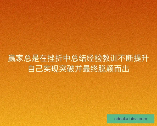 赢家总是在挫折中总结经验教训不断提升自己实现突破并最终脱颖而出
