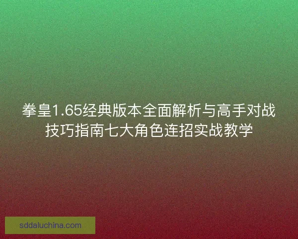 拳皇1.65经典版本全面解析与高手对战技巧指南七大角色连招实战教学